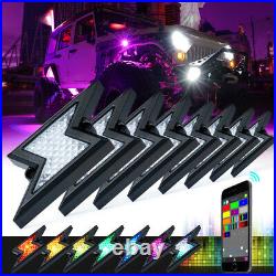 Xprite 8 Pods LED Rock Lights Underbody Music Dancing Bluetooth ATV UTV Boat 4WD