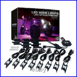 Xprite 8 Pods LED Rock Lights Underbody Music Dancing Bluetooth ATV UTV Boat 4WD