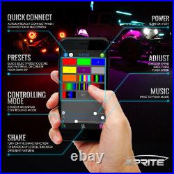 Xprite 8 Pods LED Rock Lights Underbody Music Dancing Bluetooth ATV UTV Boat 4WD