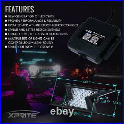 Xprite 8 Pods LED Rock Lights Underbody Music Dancing Bluetooth ATV UTV Boat 4WD